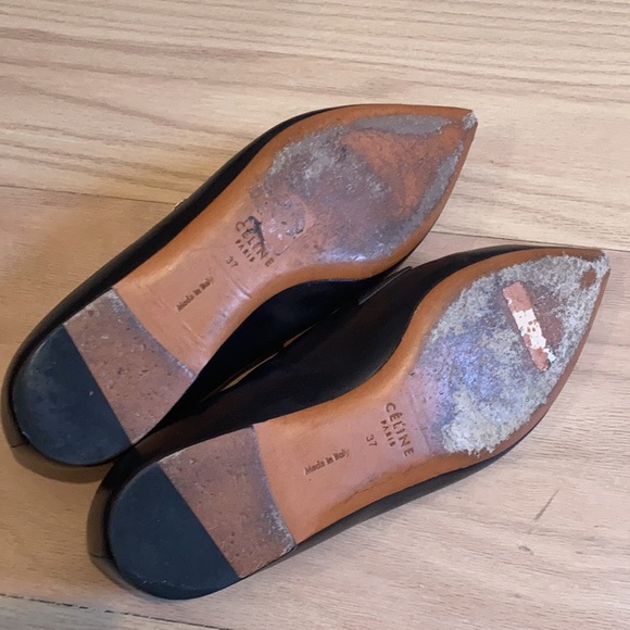 Celine Pointed Toe Black and White Loafers Size 37/7 - Picture 6 of 6